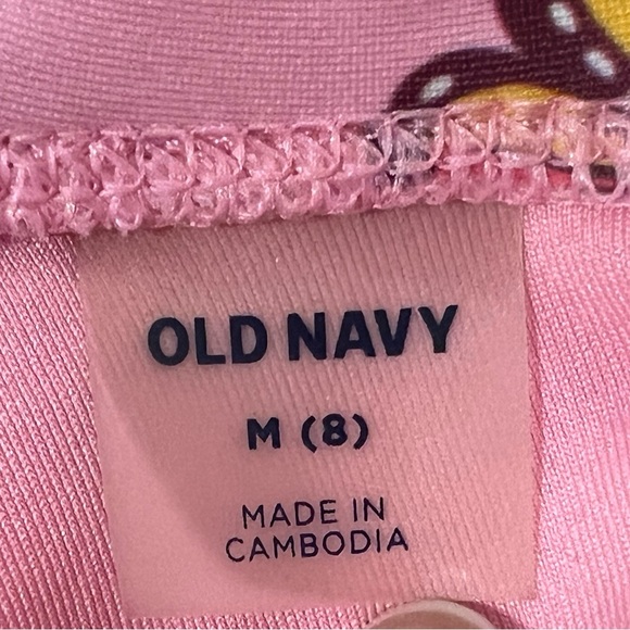 OLD NAVY Pink Butterfly One-Shoulder Swimsuit/size 8 - Picture 8 of 9